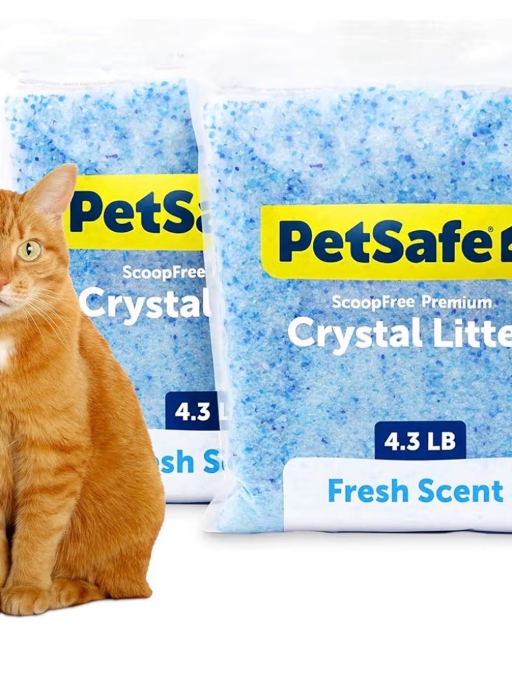 PetSafe ScoopFree 4.3 lb Bags (2 Pack) Premium Crystal Cat Litter - Outperforms